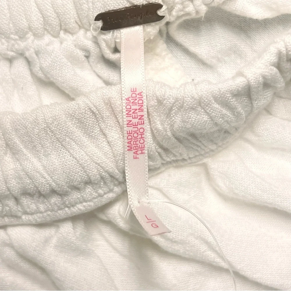 Free People Quinn White Linen Blend Harem Pants Womens Size Large - Picture 7 of 8
